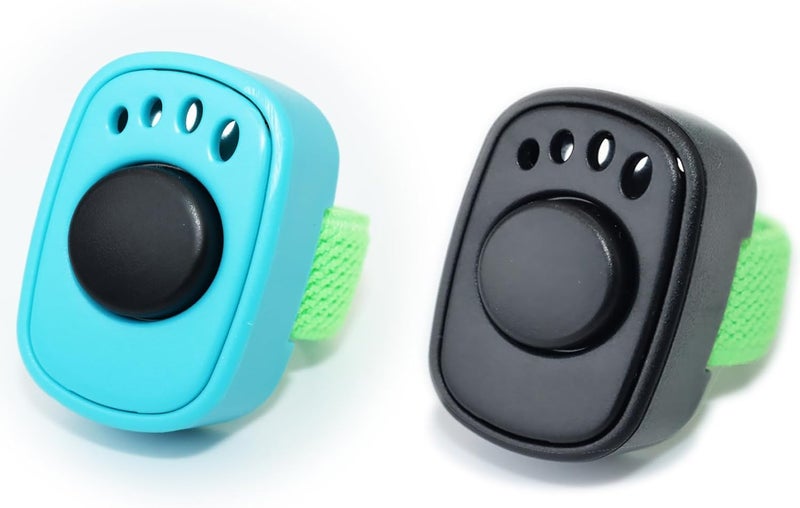HoAoOo Pet Clicker for Dogs/Cats/Horses/Birds or Other Animals - Mini Finger Clickers for Training (Finger clickers Black+Blue) - Image 1